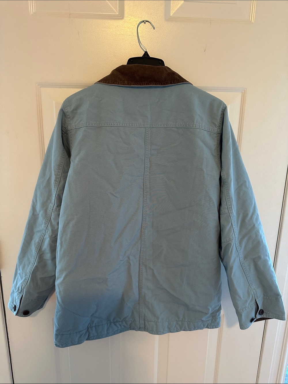 L.L. Bean NWT Barn Utility Jacket light blue w/ Brwn.Corduroy Collar size small - Picture 5 of 8